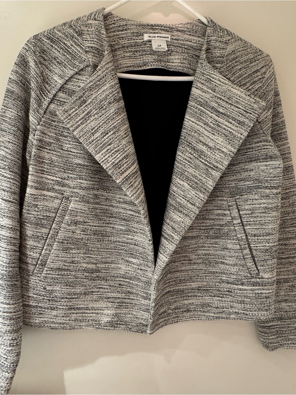 Club Monaco Gray Marled Open-Front Blazer